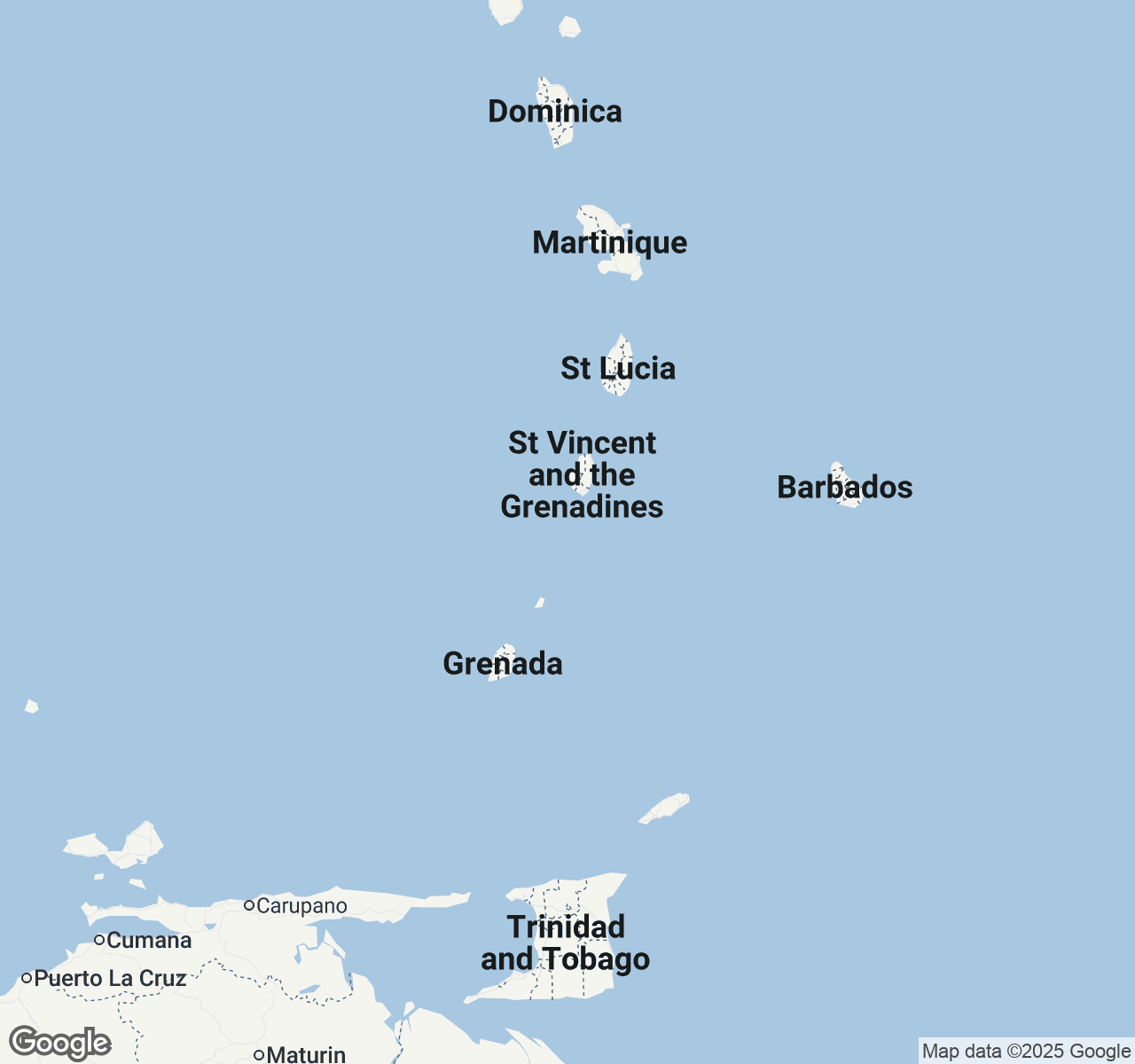 Map of Saint Vincent and the Grenadines