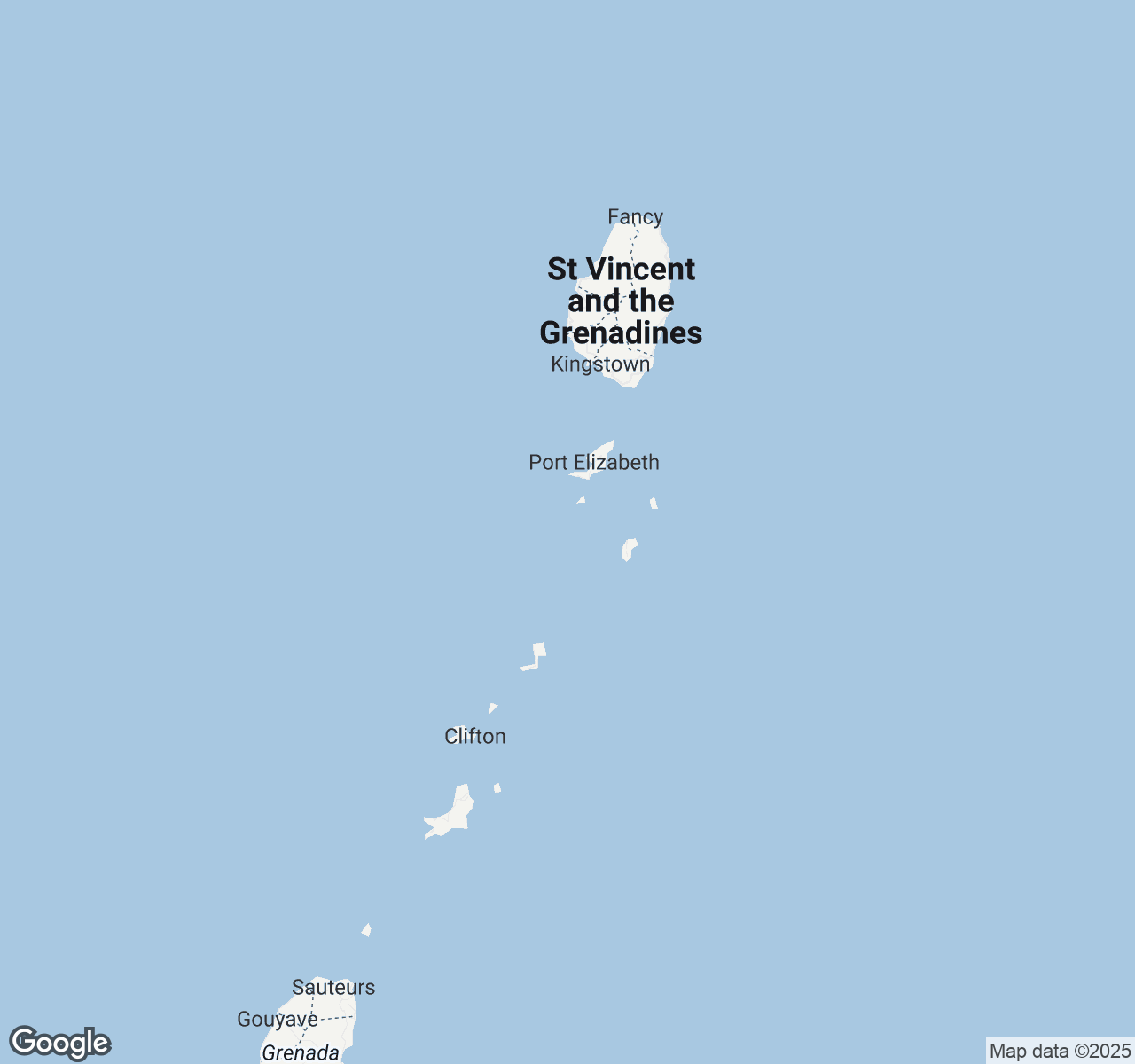 Map of Saint Vincent and the Grenadines